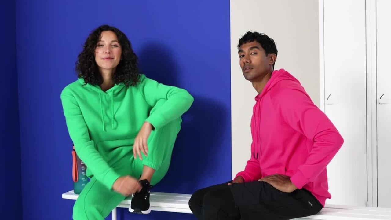 Women's Sweatshirt With Hood For Gym 500- Green - Video 2
