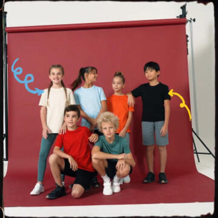 Kids' Unisex Multisports Cotton T-Shirt - Blue - Video 2
