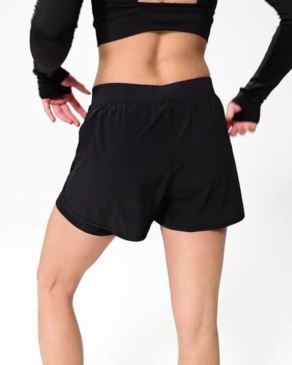 Women Gym Shorts 2-in-1 Anti-Chafing - Black - Video 2