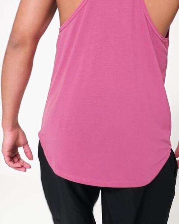 Men's Breathable Weight Training Performance Stringer Tank Top - Pink - Video 2