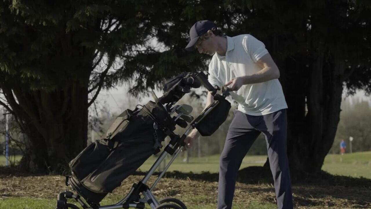 3-wheel golf trolley Inesis 900 360° black - Video 2