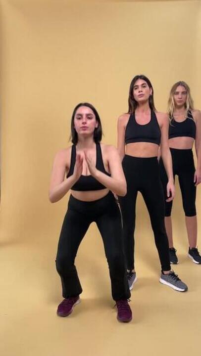 Women Gym Leggings  High Waist Polyester -  Black - Video 2