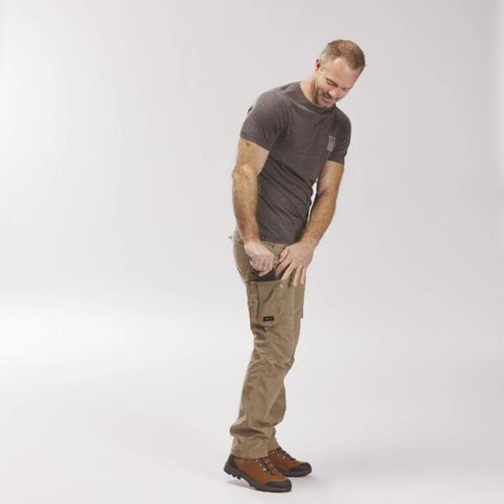 Men Straight Fit Durable Cargo Pant Brown - Travel 100 - Video 2