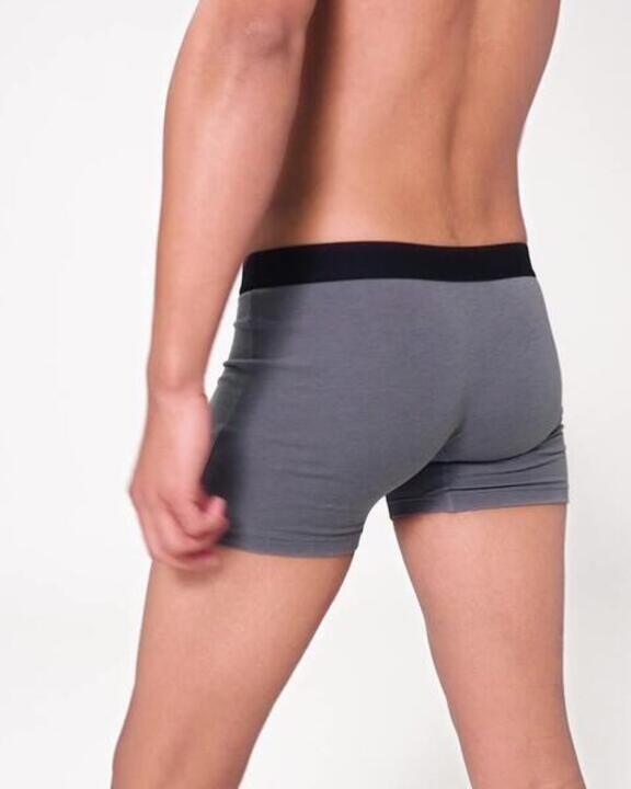 Men Pack of 3 Stretchable Boxer Shorts - Black/Grey/Blue - Video 2