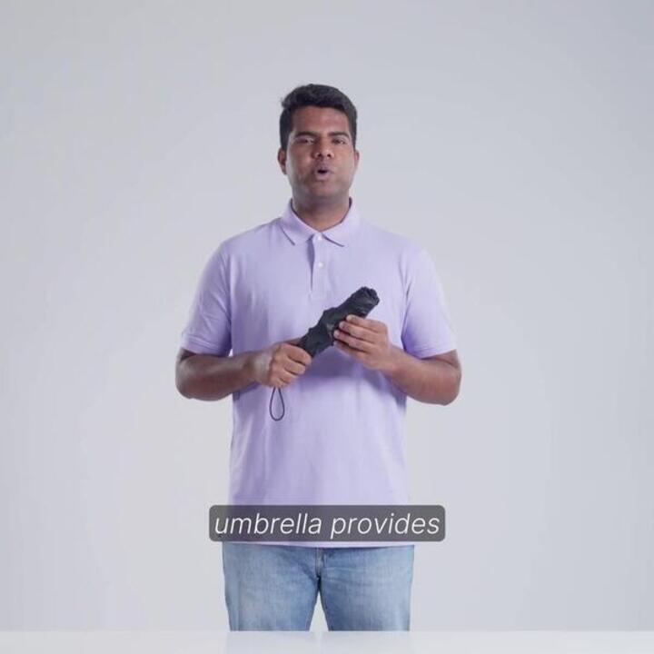 Waterpoof Umbrella Pocket Size UPF50+ Sun Protection - Video 2
