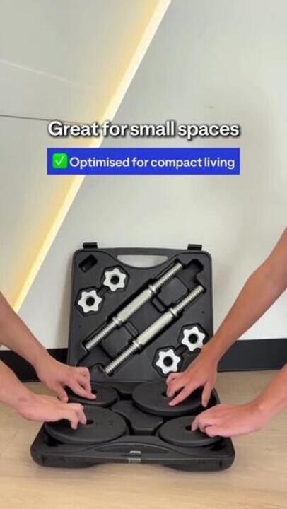 Weight Training 20 kg Partly Recycled Cast Iron Dumbbells Set - Video 2