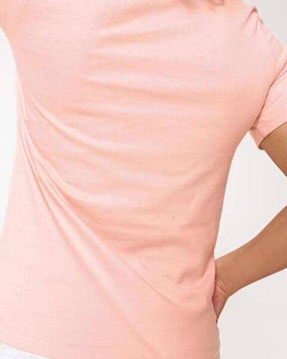 Cotton Fitted V-Neck Women's Gym T-Shirt 500- Pearl Pink - Video 2
