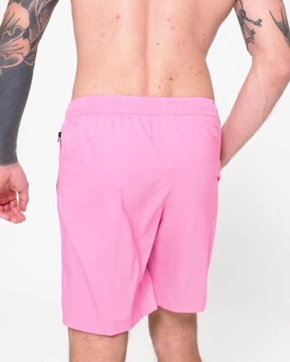 Men Gym Shorts Stretchable, Quick Dry with Zip Pockets - Begonia Pink - Video 2