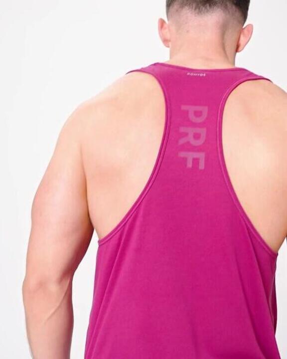 Men's Weight Training Stringer Tank Top - Purple/Magenta - Video 2