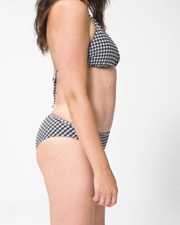 Women’s surfing textured classic bikini briefs - Nina vichy - Video 2
