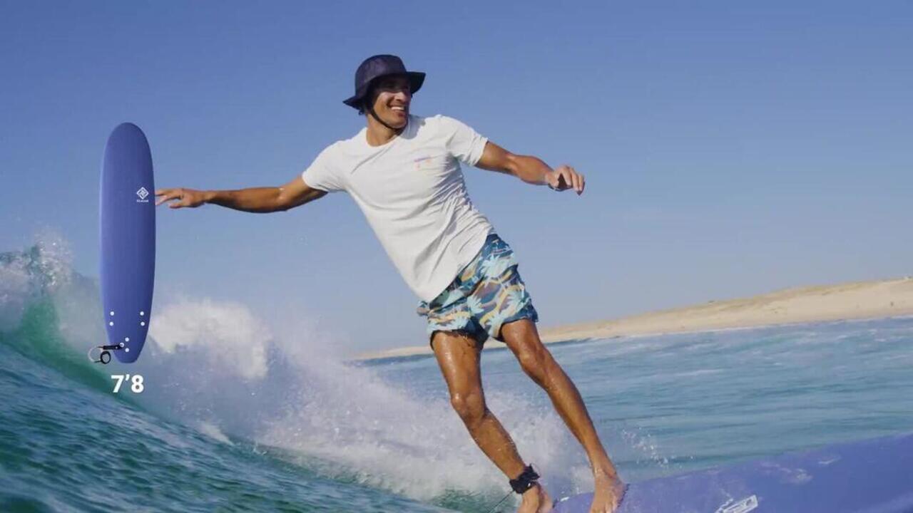 Foam surfboard 8’6” - 500 Khaki - Video 2