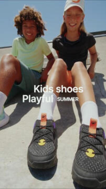 Multi-sports Lightweight Playful Summer Shoes for Kids- Smoked Black - Video 2