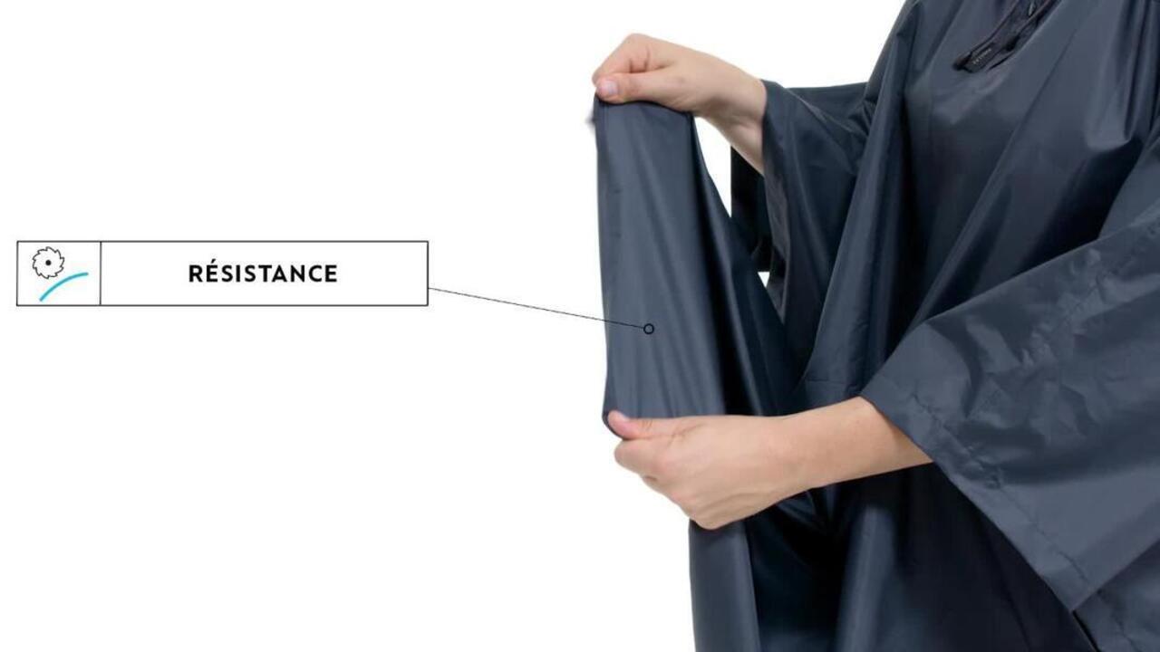 Adult Waterproof Poncho for 0-30L Bag Dark Blue - MT100 - Video 2