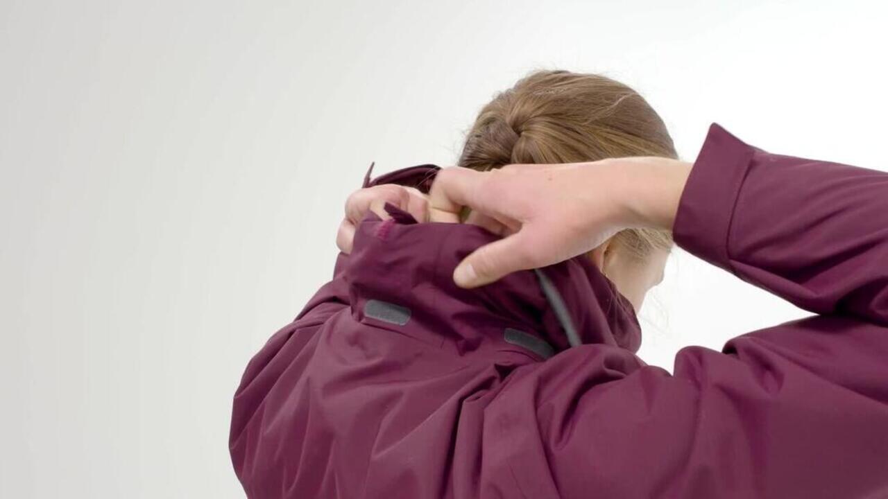 Women’s 3-in-1 warm hiking jacket 0°C, NH100 - Purple - Video 2