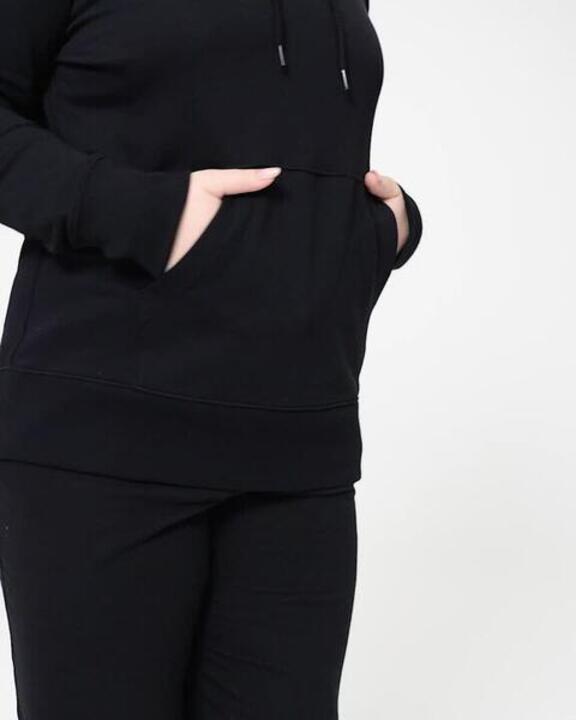 Women's Cotton Fitness Hoodie - Ultra Black - Video 2