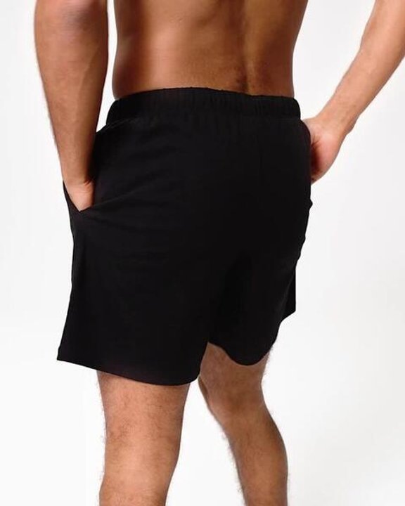Mens Cotton Regular Fit Gym Shorts 100  - Black - Video 2
