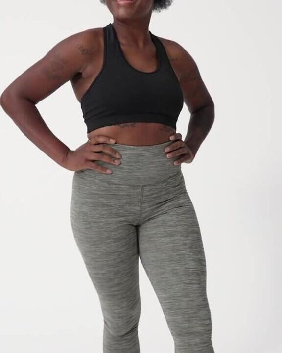 Women Gym Leggings High-Waist - Mottled Khaki - Video 2