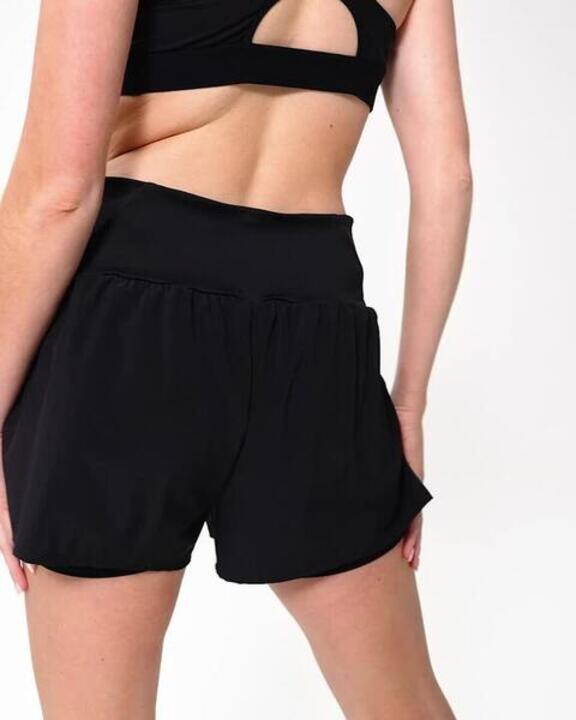 Women's 2-in-1 Fitness Shorts - Black - Video 2