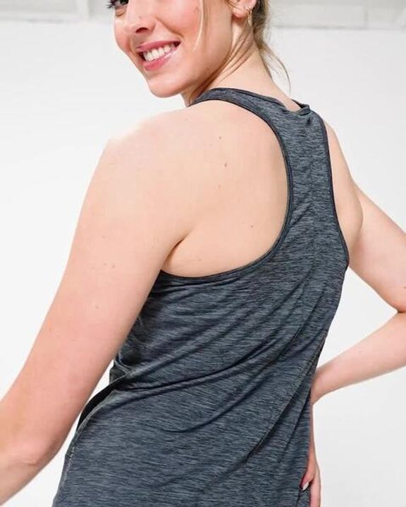 Women Gym Tank Top - Mottled Grey - Video 2