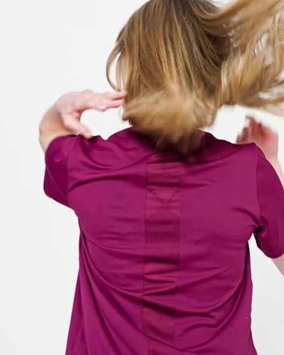Women's Crew Neck Fitness T-Shirt 120 - Plum Purple - Video 2