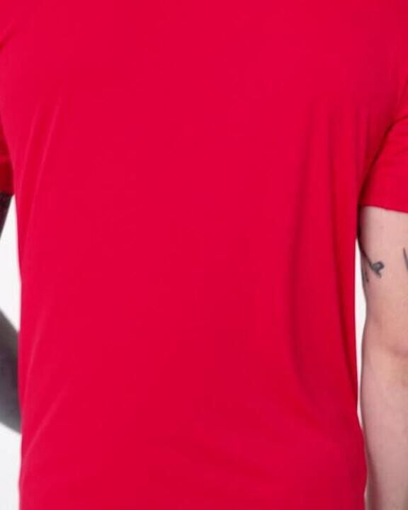 Men's Breathable Short-Sleeved Crew Neck Fitness T-Shirt - Passion Red - Video 2