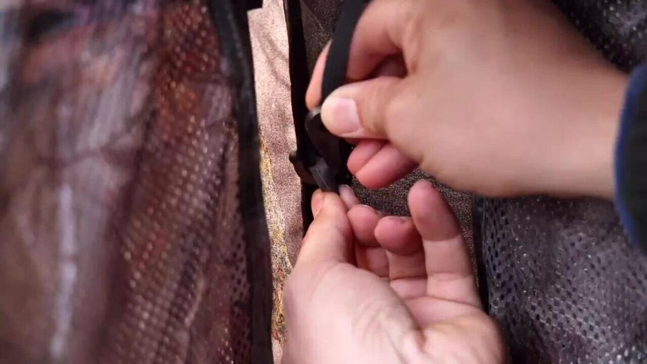 Camouflage Hide Tent Army Military Camo Print - Camouflage Brown - Video 2