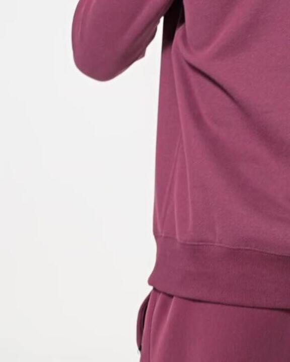 Men's Warm Fleece Sweatshirt - Purple/Burgundy - Video 2