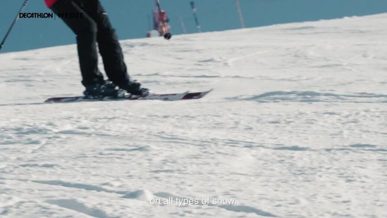 Men’s piste ski with bindings, Boost 500 - Red - Video 2