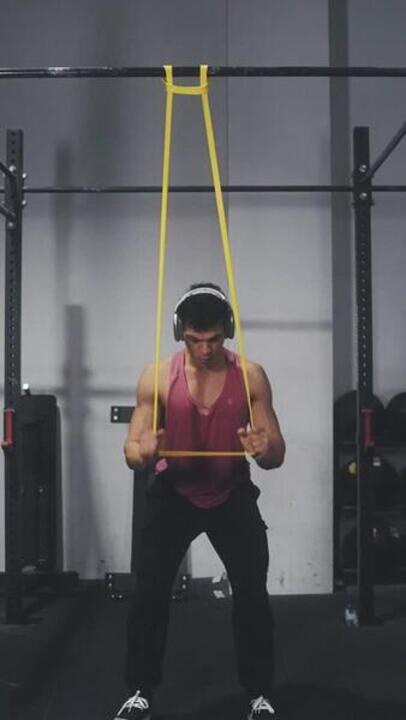 45 kg Weight Training Resistance Band for  Home Gym Workout  - Red - Video 2