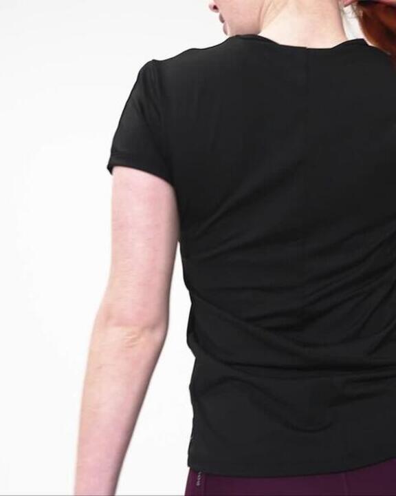 Short Sleeves Fit Women's Basic T-Shirt-Smoked Black - Video 2