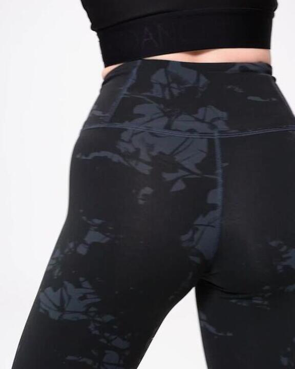 Women's Modern Dance High-Waisted Flat Waistband Leggings - Black - Video 2