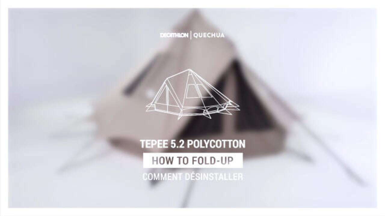 5-person, 2-bedroom camping tepee tent, Tepee 5.2 Polycotton - Video 2