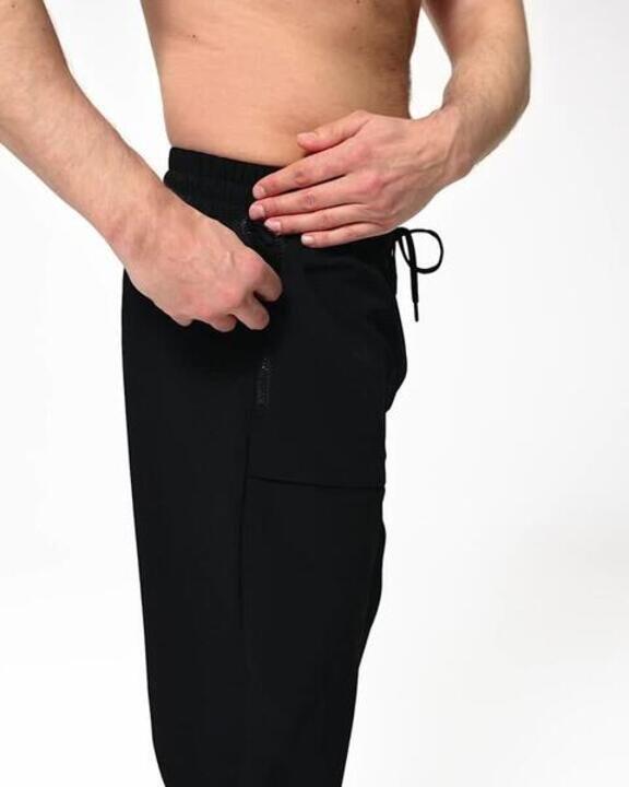 Men Gym Trackpant Convertible, Jog Fit, Quick Dry, Zip Pockets, 500 - Black - Video 2