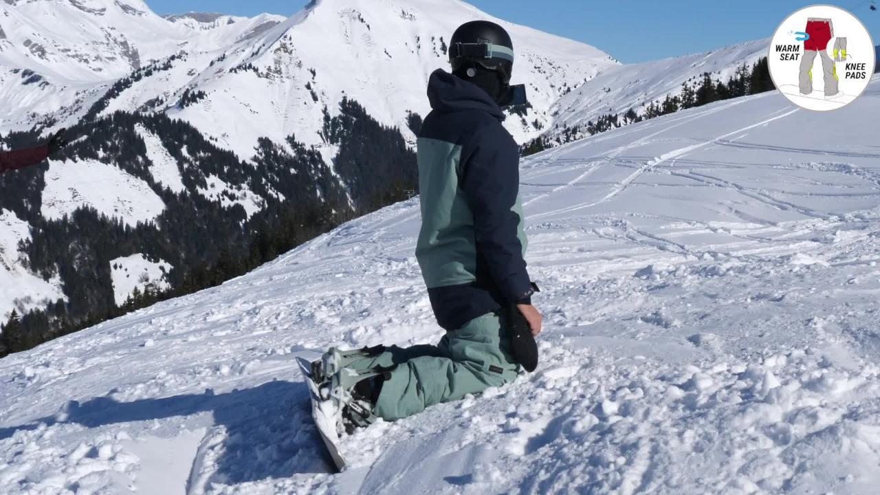 Women's Snowboard Pants - SNB 100 Black - Black - Dreamscape