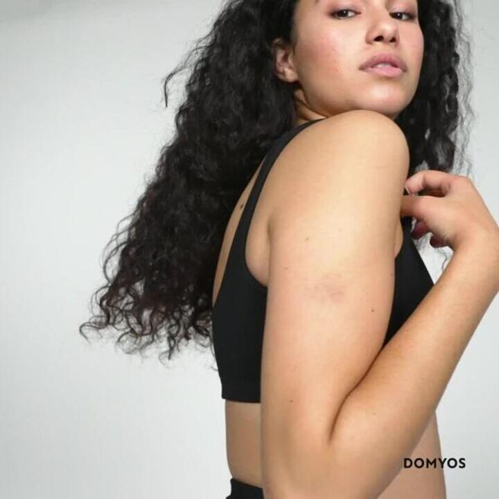 Sports Bra Low Support Cotton - Black - Video 2