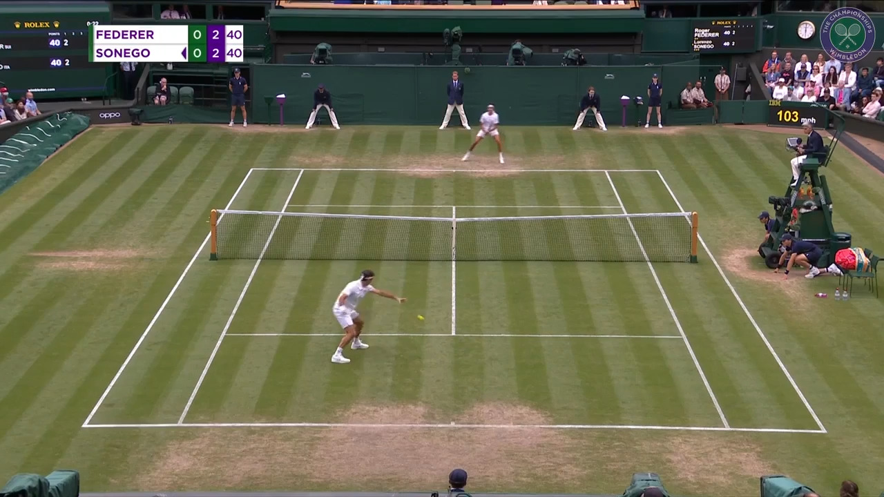 Video - Roger Federer vs Lorenzo Sonego Fourth Round Highlights - The Championships, Wimbledon