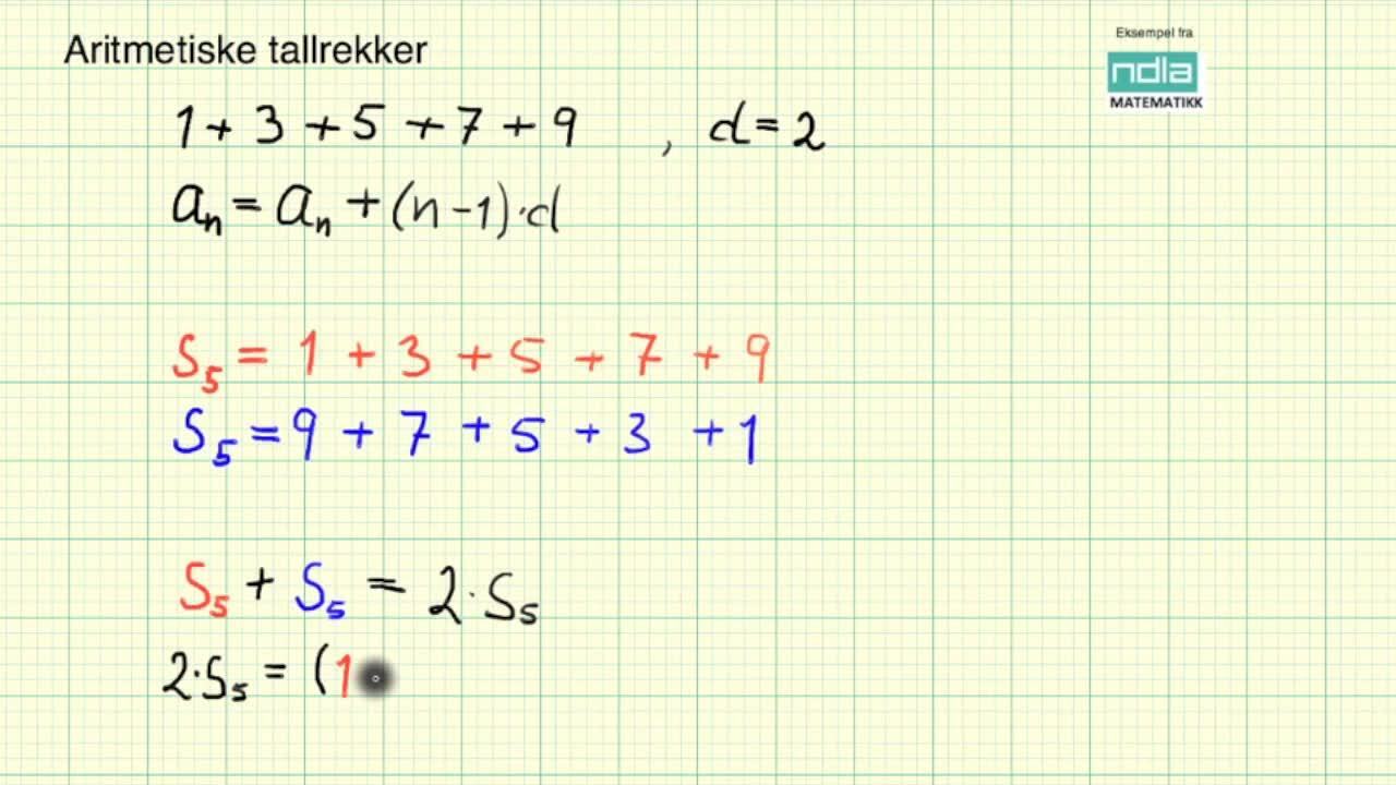 Aritmetiske og geometriske rekker - Matematikk S2 - NDLA