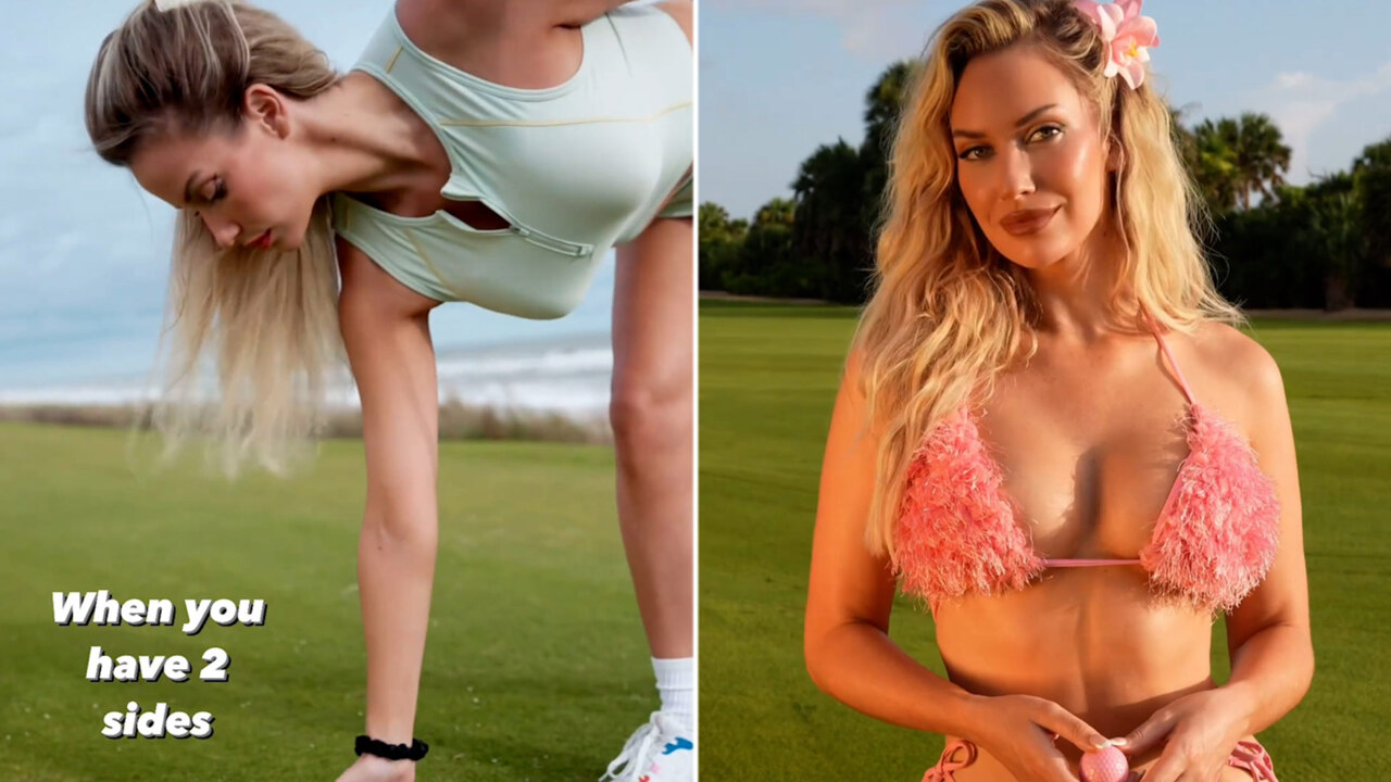 Paige Spiranac rival's sideboob stretches dress to breaking point