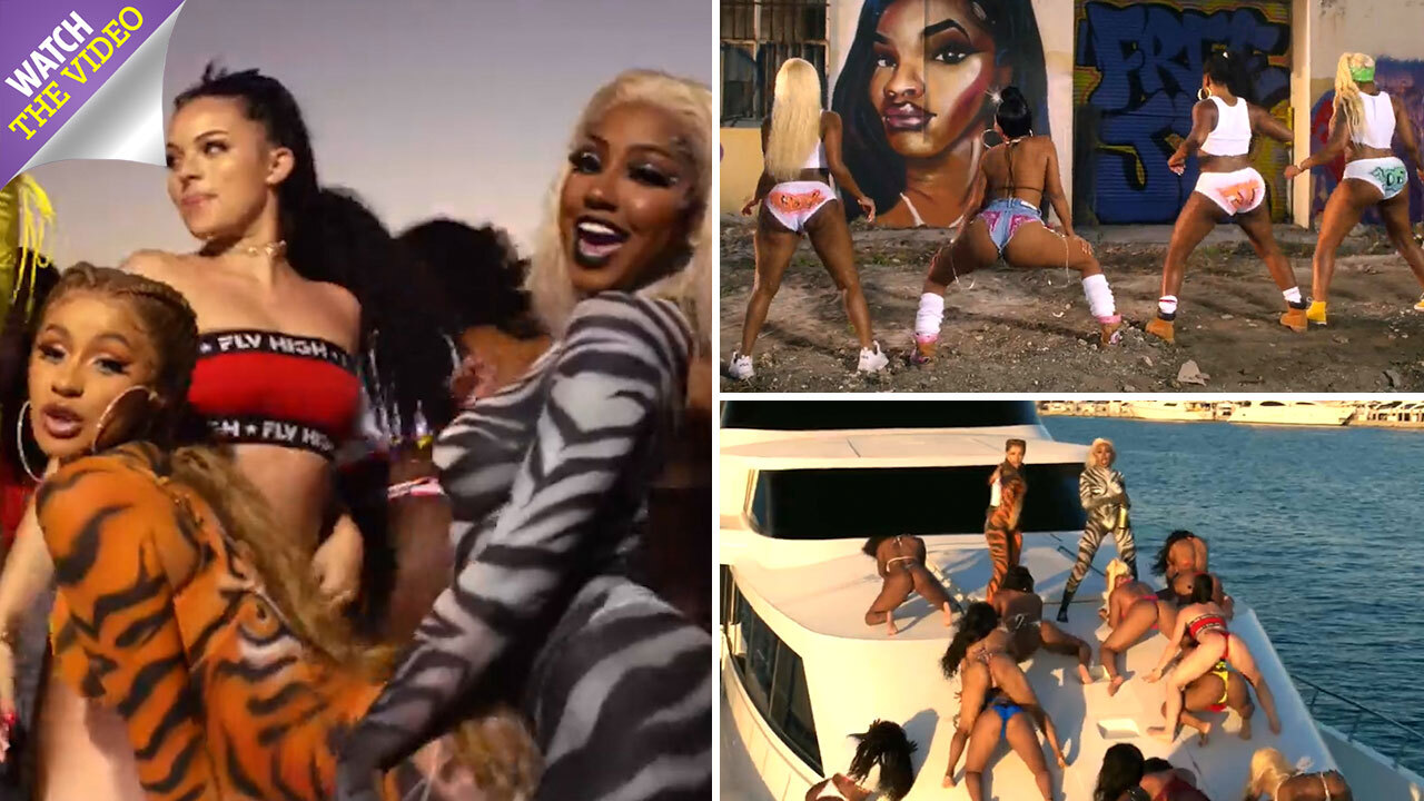 Cardi B twerks in a skintight tiger onesie for raunchy new music video