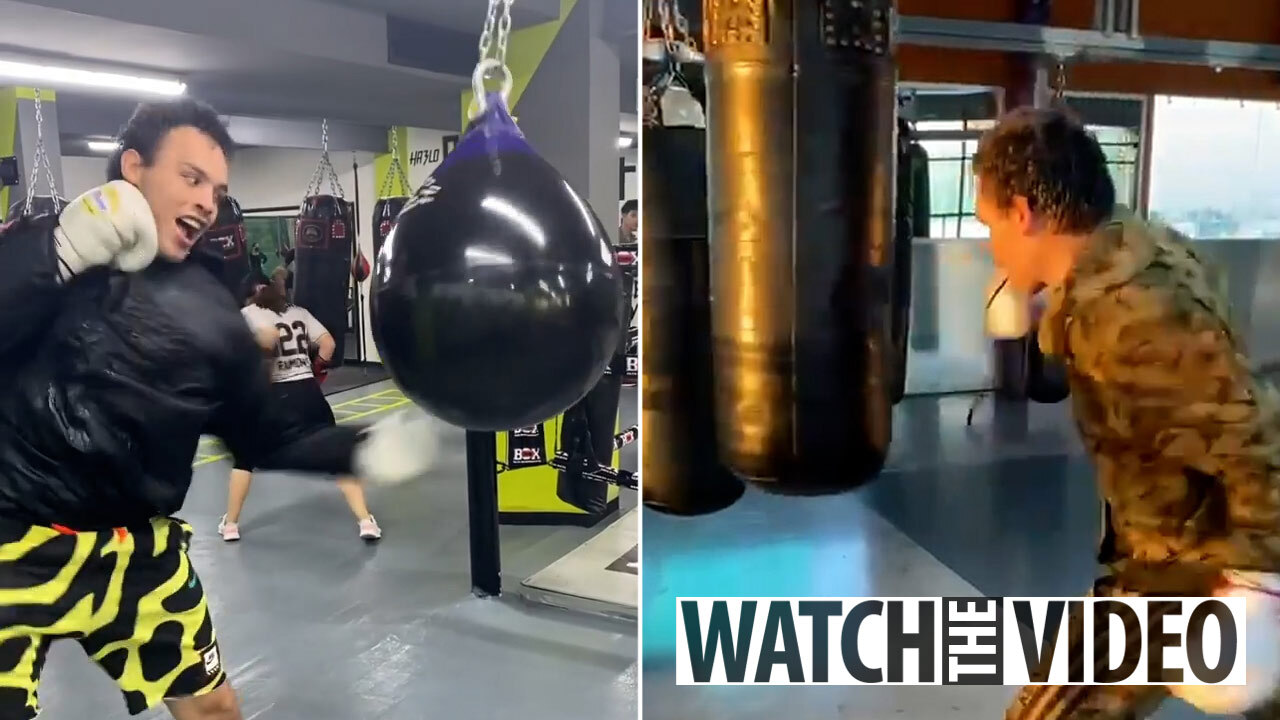 Former world champion Julio Cesar Chavez Jr keeps his boxing skills sharp  in training