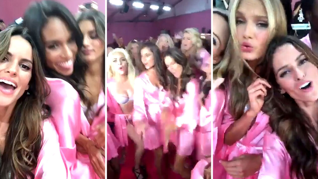 Victoria's Secret stars suffer wardrobe malfunctions as Gigi Hadid's bra  pops opens and Irina Shayk and Adriana Lima flash their bums on the runway