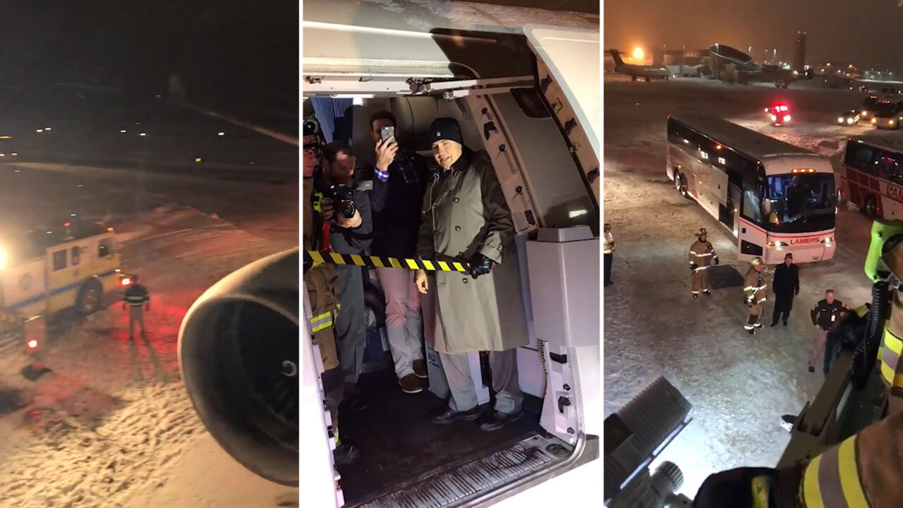 Minnesota Vikings plane slides off runway - CBS News