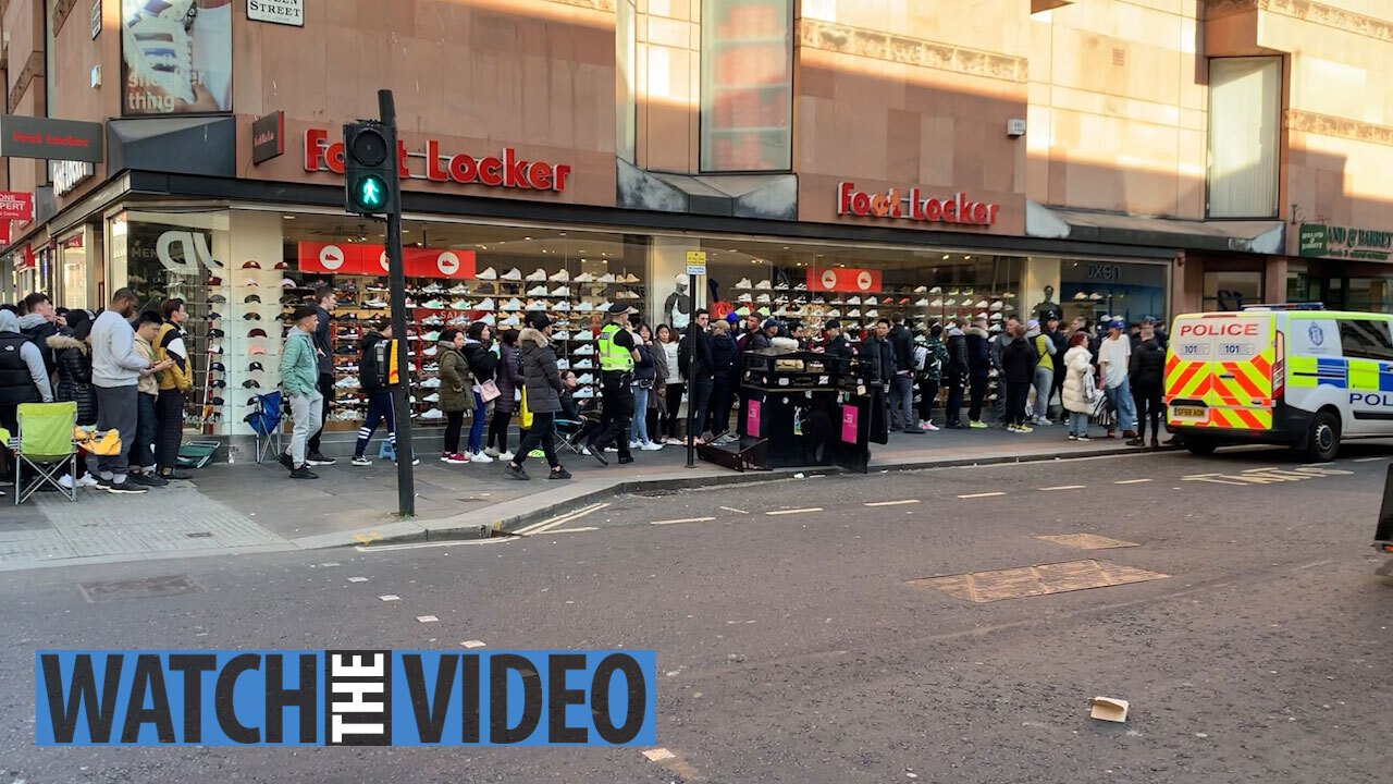 Glasgow camping overnight Kanye West's Yeezy trainers at Foot Locker store The Scottish Sun