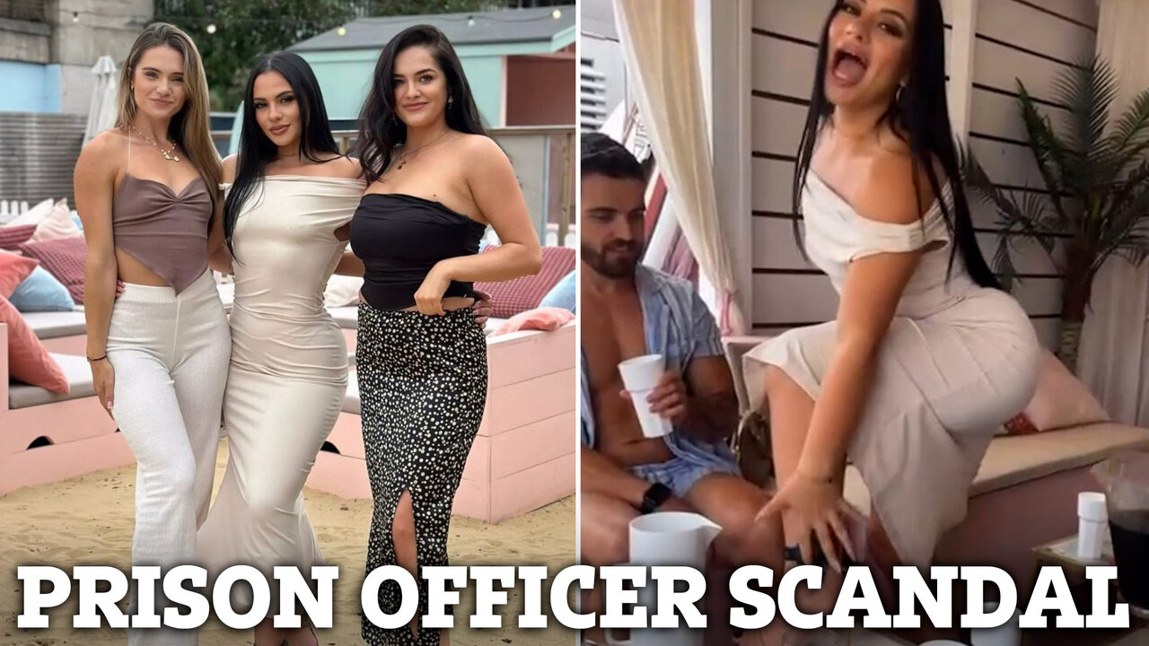 Shocking moment married prison officer, 30, caught having sex with lag in  cell shows off her ankle tag