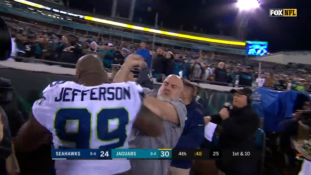 Seahawks' Quinton Jefferson Tries Fighting Jaguars Fans After Ejection