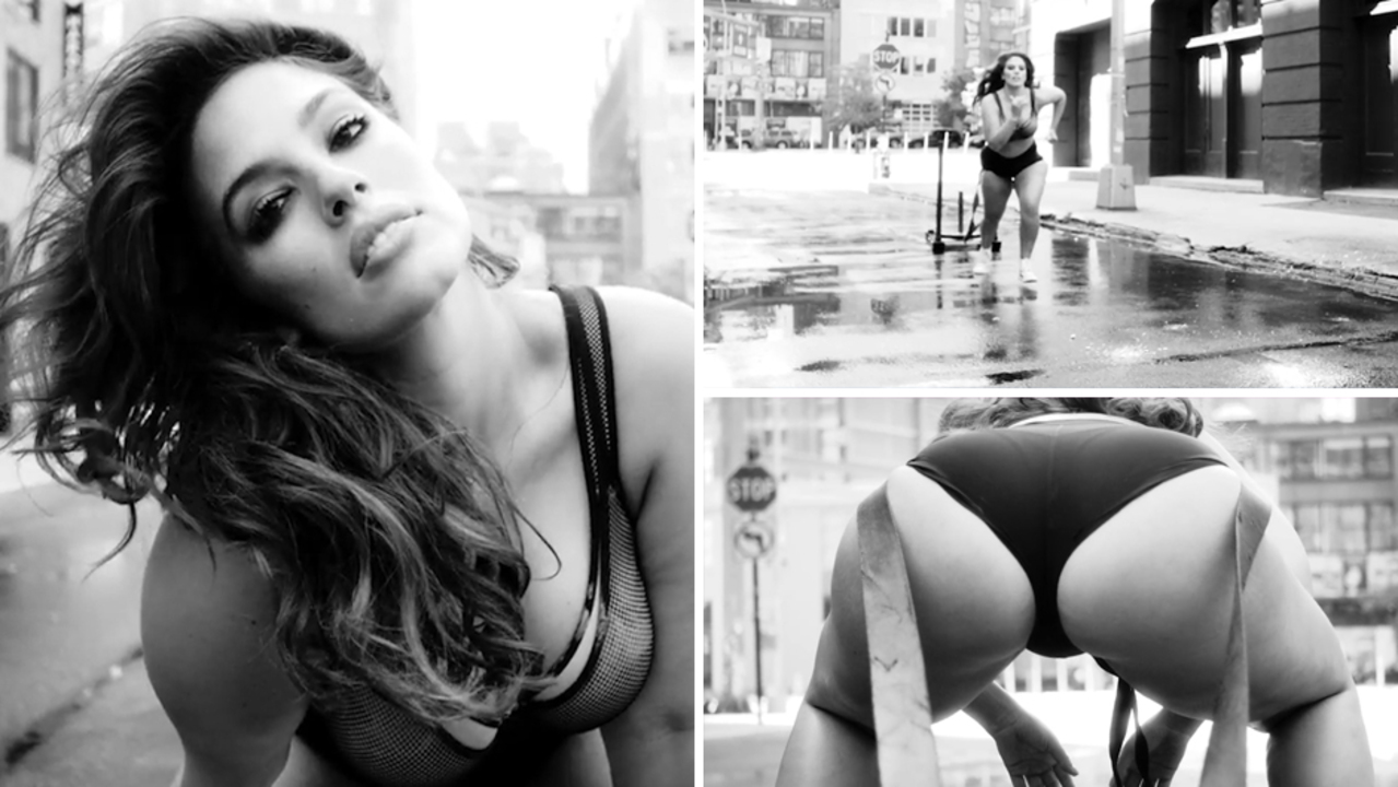 Ashley Graham looks sensational in lace lingerie as she strips off for  plus-size underwear ad