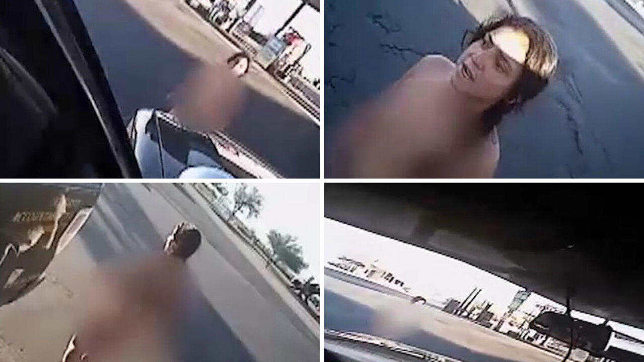 Body cam footage shows shocking moment naked thief steals police van from  cop after claiming she had just been raped | The Sun