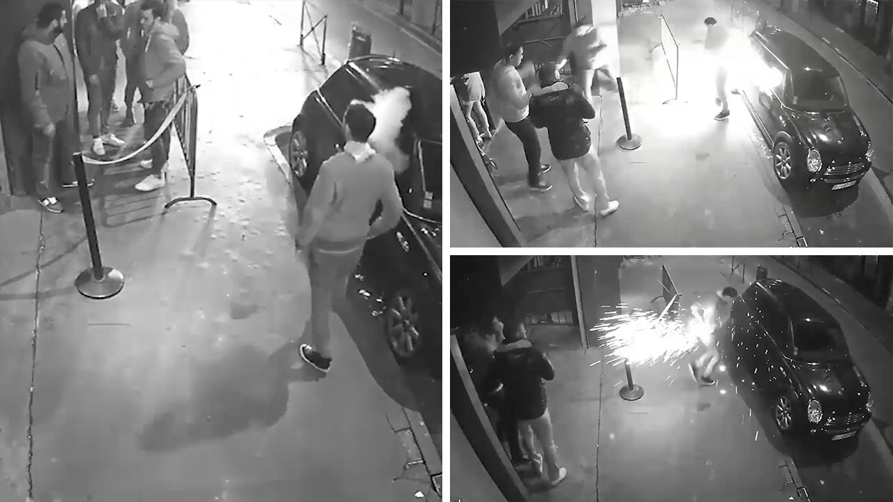 Shocking moment e cigarette EXPLODES in man s pocket causing panic