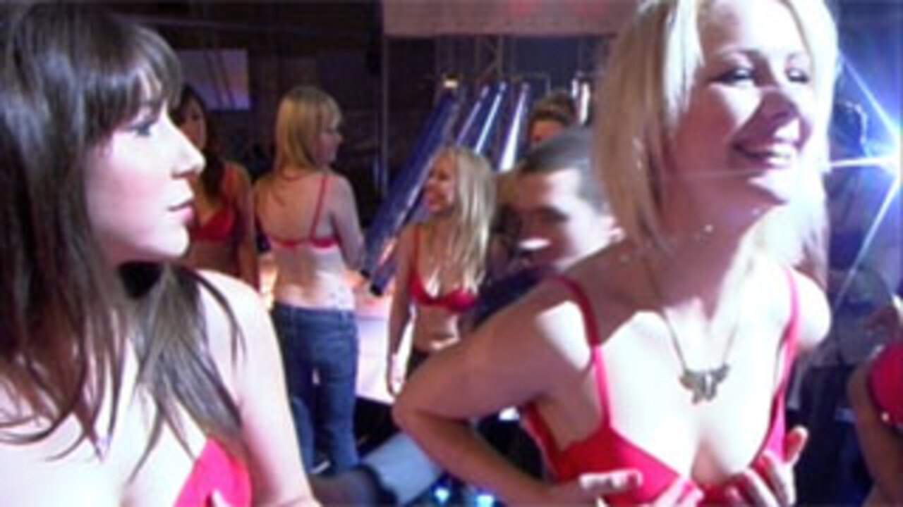 Hilariously awkward video shows men competing to unhook a woman's bra