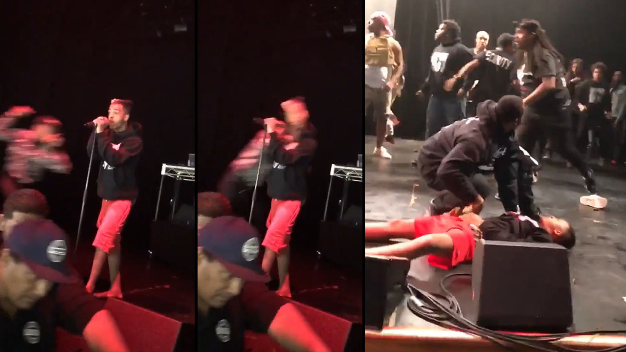 Shocking Moment Rapper Xxxtentacion Is Knocked Out On Stage By